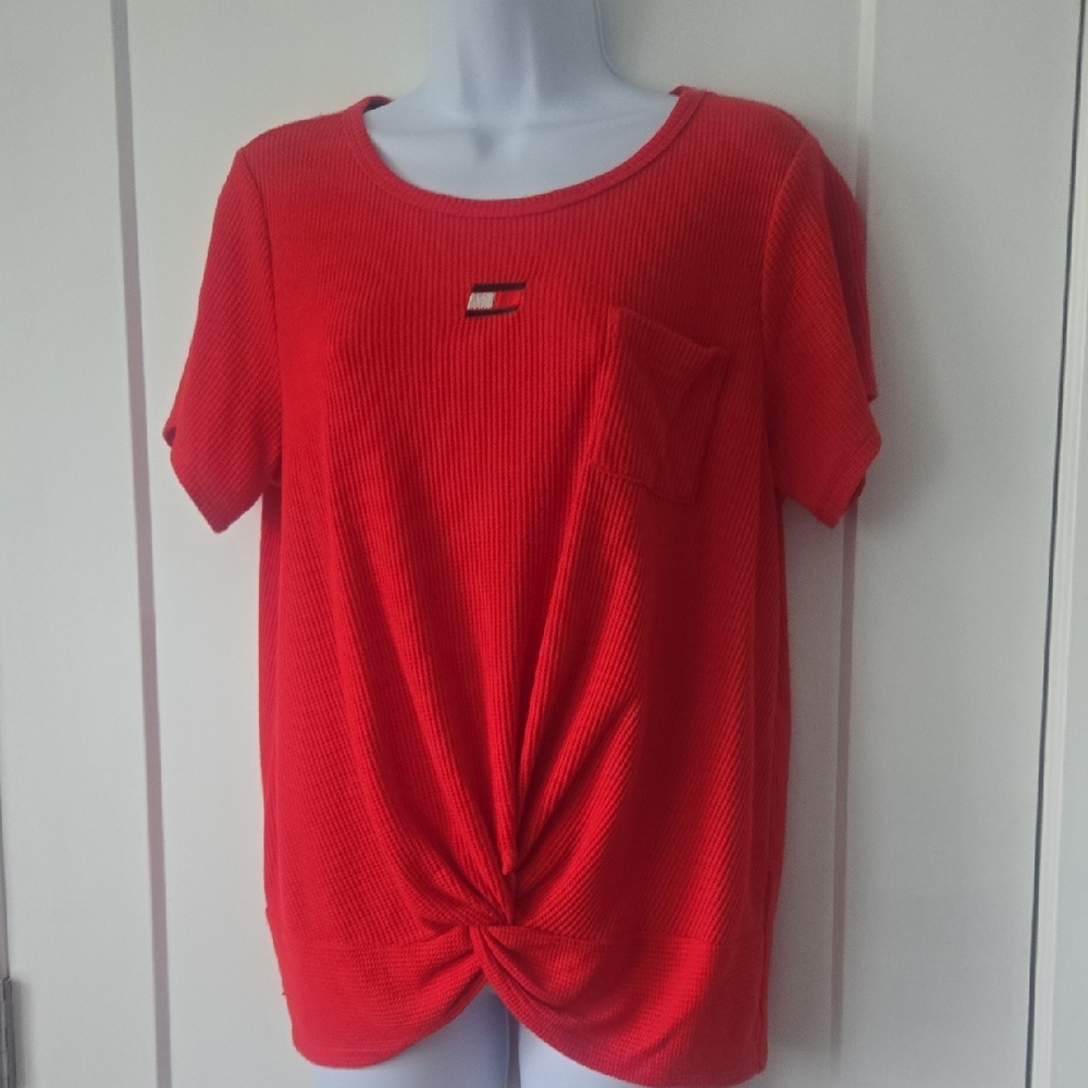 Tommy Hilfiger Red Tie Front T-Shirt
